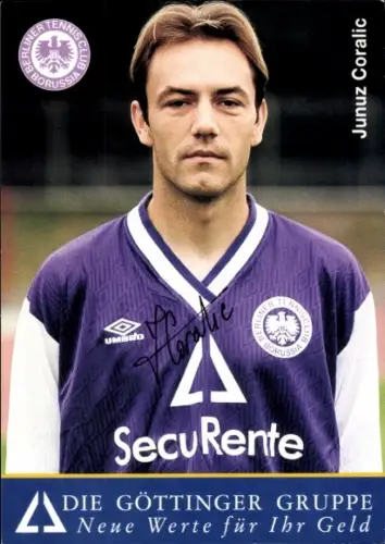 Autogrammkarte Fußballer Junuz Coralic, Tennis Borussia Berlin, Autogramm