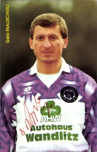 Autogrammkarte Fußballer Gela Inalischvili, Tennis Borussia Berlin, Autogramm