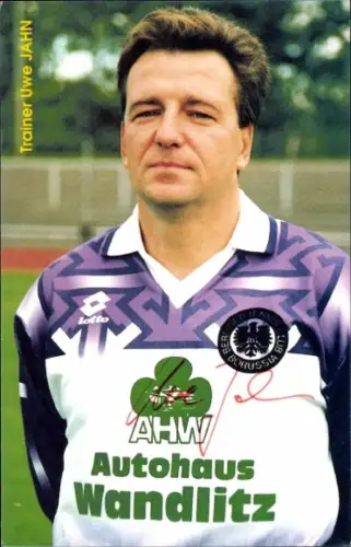 Autogrammkarte Trainer Uwe Jahn, Tennis Borussia Berlin, Autogramm