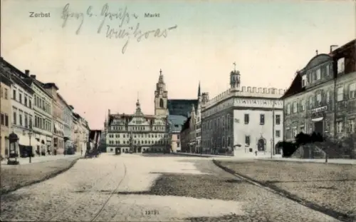 Ak Zerbst in Anhalt, Markt