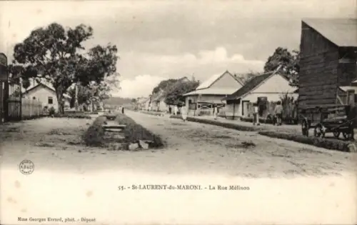 Ak St. Laurent du Maroni Französisch Guayana, La Rue Mélinon