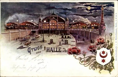 Wappen Litho Halle an der Saale, Bahnhof