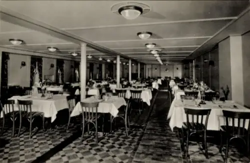 Ak Motorschiff Milwaukee, Speisesaal Touristenklasse, HAPAG, Innenansicht, Dampfschiff
