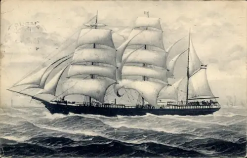 Ak Segelschiff, Dreimaster