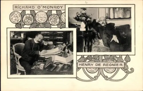 Jugendstil Ak Richard O'Monroy, Henry de Regnier, Schriftsteller, Les Annales Politiques et Lit.