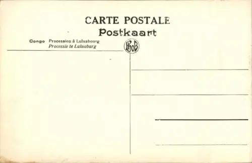 Ak Congo, Mission, Processie le Luluaburg
