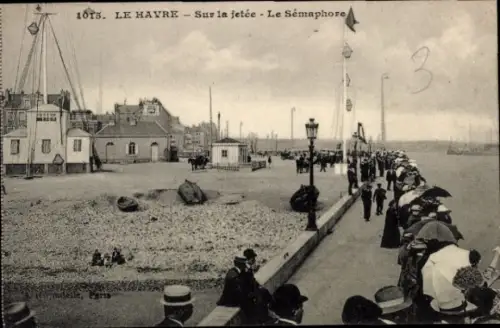 CPA Le Havre Seine Maritime, Sur la jetée, Le Sémaphore