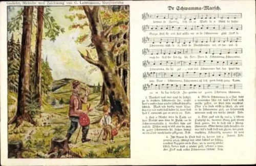 Lied Künstler Ak Lattermann, G., Dr Schwamma Marsch, Pilzsucher, Wilhelm Vogel Nr. 114