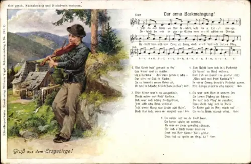 Lied Ak Vogel, Wilhelm, Der arme Berkmahsgung, Mann mit Geige