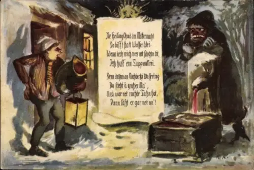 Künstler Ak Köselitz, Rud., Dr Weihnachts Heiligohmd, Erzgebirgische Weihnachtsstimmungsbilder 6