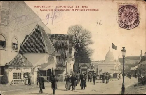 CPA Bruxelles, Exposition de 1910, Restaurant de Dusseldorf, Pavillon Photolythe