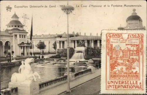 CPA Exposition Universelle de Gand 1913, Cour d'Honneur, Fontaine Monumentale