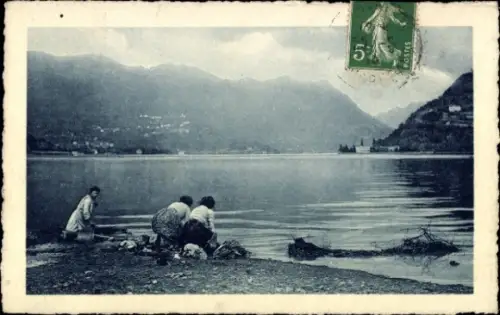 Ak Lago di Como Lombardia, Wäscherinnen