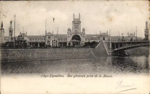 CPA Liege, Exposition, Vue générale prise de la Meuse