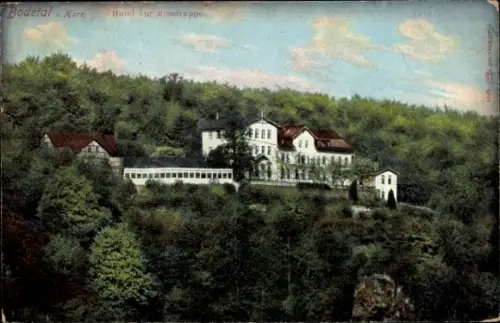 Ak Treseburg Thale im Harz, Hotel zur Rosstrappe, Wald