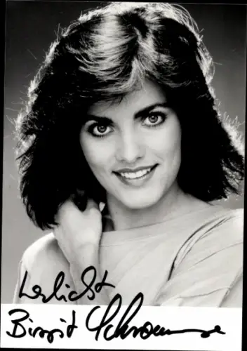 Ak Schauspielerin und Moderatorin Birgit Schrowange, Portrait, Autogramm
