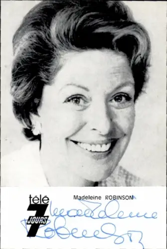 Foto Schauspielerin Madeleine Robinson, Portrait, Autogramm