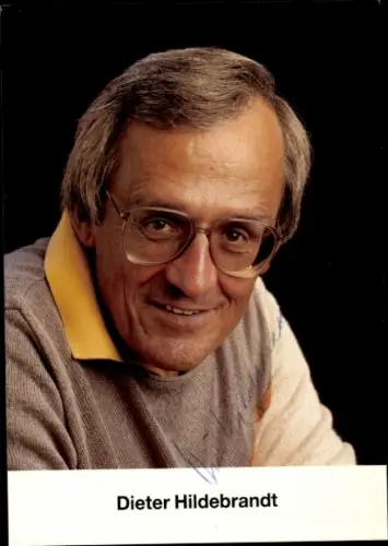 Ak Kabarettist Dieter Hildebrandt, Portrait, Autogramm