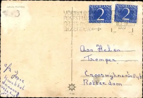 Ak Sänger Johnny Hallyday, Portrait