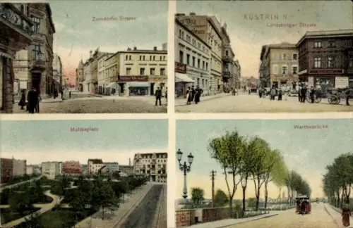 Ak Kostrzyn nad Odrą Cüstrin Küstrin Ostbrandenburg, Zorndorfer Straße, Moltkeplatz, KÜSTRIN N., 