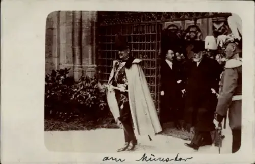 Foto Ak Schweiz, Kaiser Wilhelm II. auf Staatsbesuch, Uniform, Marschallstab, Bundespräsident Forrer