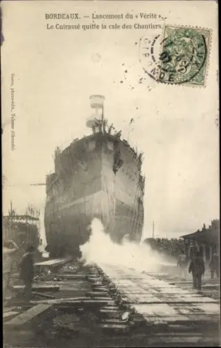 Ak Bordeaux Gironde, Lancement du Cuirassé Vérité, Stapellauf