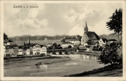 Ak Laufen an der Salzach Oberbayern, Totalansicht