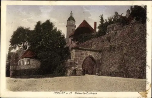 Ak Höchst Frankfurt am Main, Batterie-Zollhaus