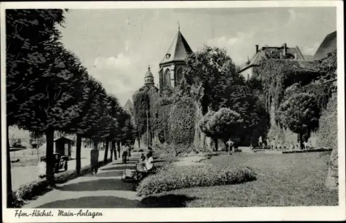 Ak Höchst Frankfurt am Main, Main-Anlagen