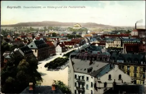 Ak Bayreuth in Oberfranken, Gesamtansicht, Festspielhalle