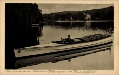 Ak Wasserauto der Kreisschifffahrt auf den Seenstrecken der Havel und des Teltowkanals