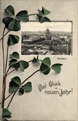 Passepartout Ak Potsdam, Panorama, Neujahr