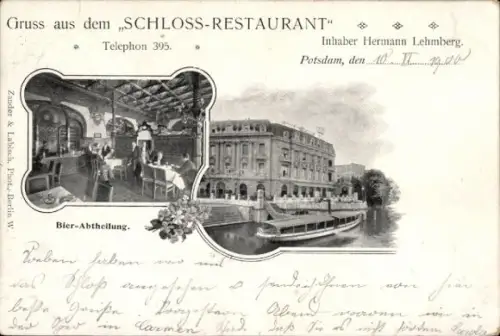 Ak Potsdam, Schloss Restaurant, Bier-Abteilung