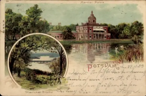 Litho Potsdam, Marmor Palais, Glienicker Brücke