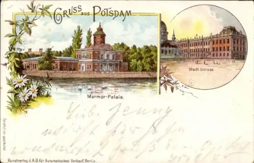 Litho Potsdam, Marmorpalais, Stadtschloss
