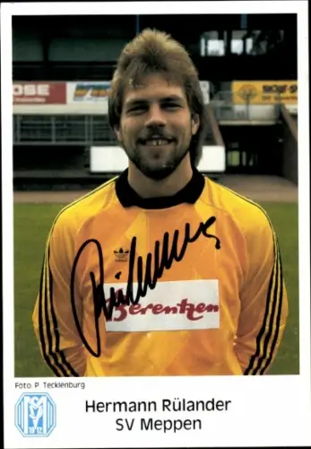Autogrammkarte Fußballer Hermann Rülander, SV Meppen, Autogramm