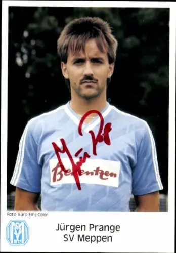 Autogrammkarte Fußballer Jürgen Prange, SV Meppen, Autogramm