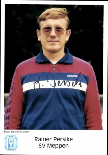 Autogrammkarte Trainer Rainer Persike, SV Meppen, Autogramm