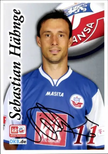 Autogrammkarte Fußballer Sebastian Hähnge, FC Hansa Rostock, Autogramm