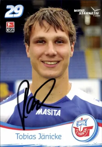 Autogrammkarte Fußballer Tobias Jänicke, FC Hansa Rostock, Autogramm