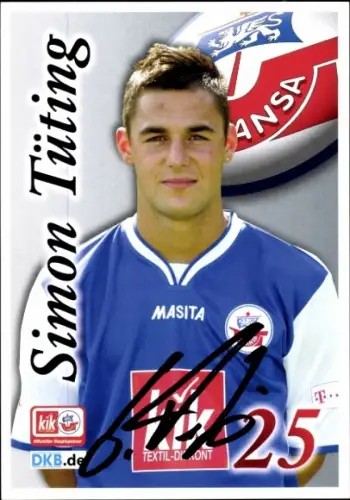 Autogrammkarte Fußballer Simon Tüting, FC Hansa Rostock, Autogramm
