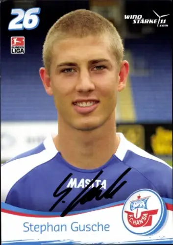 Autogrammkarte Fußballer Stephan Gusche, FC Hansa Rostock, Autogramm