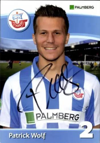 Autogrammkarte Fußballer Patrick Wolf, FC Hansa Rostock, Autogramm