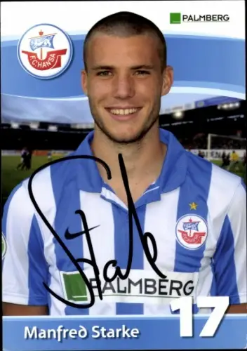Autogrammkarte Fußballer Manfred Starke, FC Hansa Rostock, Autogramm