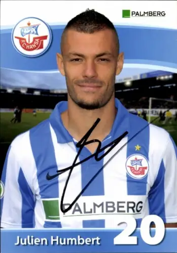 Autogrammkarte Fußballer Julien Humbert, FC Hansa Rostock, Autogramm
