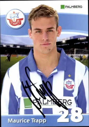 Autogrammkarte Fußballer Maurice Trapp, FC Hansa Rostock, Autogramm