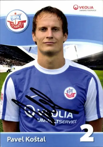 Autogrammkarte Fußballer Pavel Koštal, FC Hansa Rostock, Autogramm