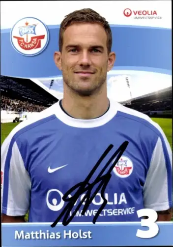 Autogrammkarte Fußballer Matthias Holst, FC Hansa Rostock, Autogramm