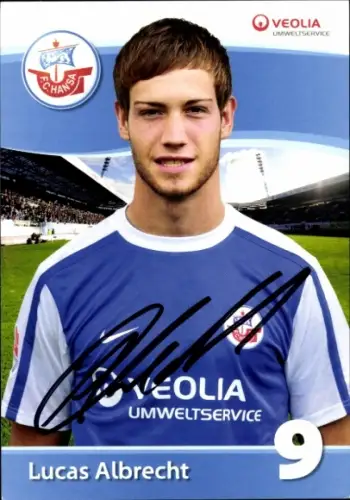 Autogrammkarte Fußballer Lucas Albrecht, FC Hansa Rostock, Autogramm