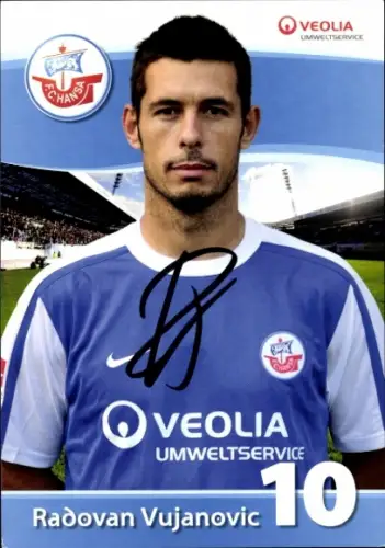 Autogrammkarte Fußballer Radovan Vujanovic, FC Hansa Rostock, Autogramm